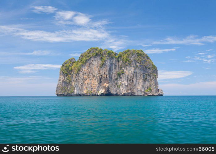 Beautiful tropical beach with big stones