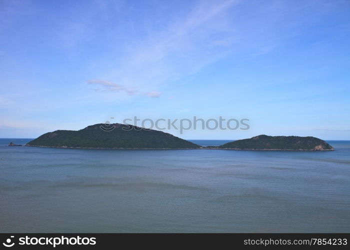 Beautiful tropical island, beach landscape, blue ocean in summer