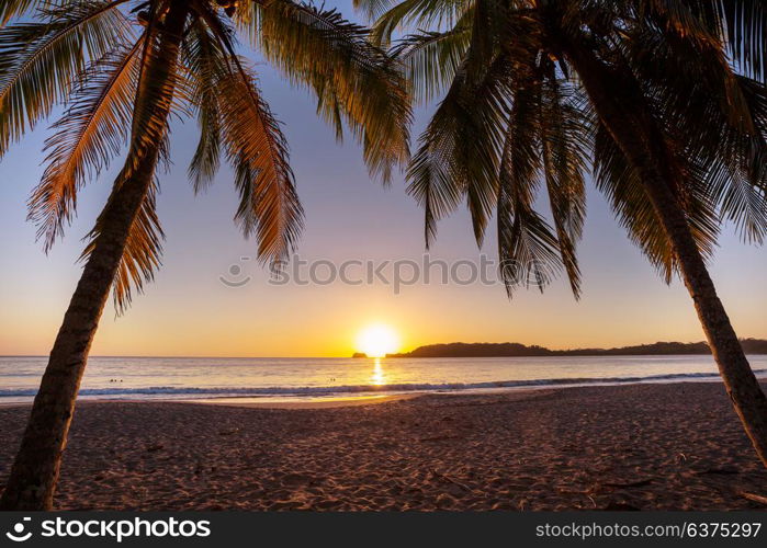 Beautiful tropical Pacific Ocean coast in Costa Rica