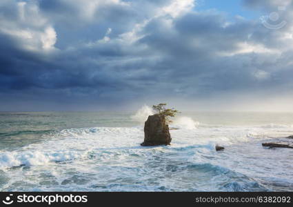 Beautiful tropical Pacific Ocean coast in Costa Rica