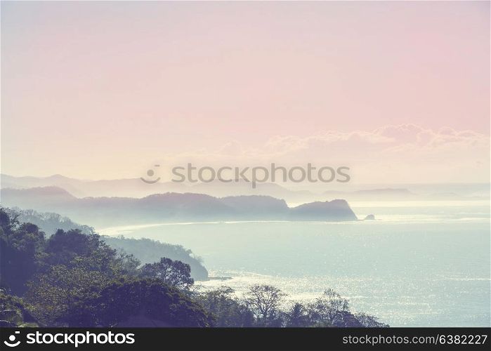 Beautiful tropical Pacific Ocean coast in Costa Rica