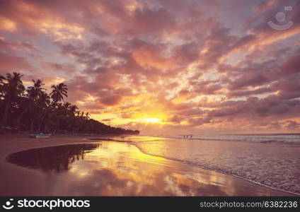 Beautiful tropical Pacific Ocean coast in Costa Rica