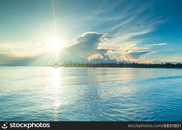 Beautiful tropical sunrise on the beach