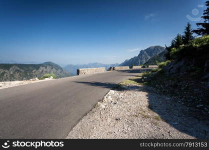 Beautiful twisted mountain road at Montenegro