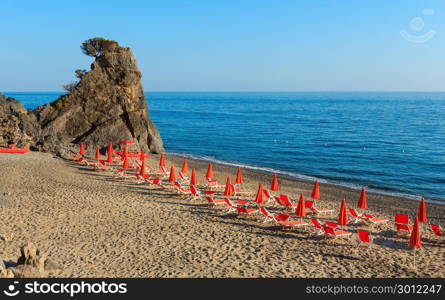 Beautiful Tyrrhenian sea coastline and beach landscape. Cilento and Vallo di Diano National Park, Salerno, Italy