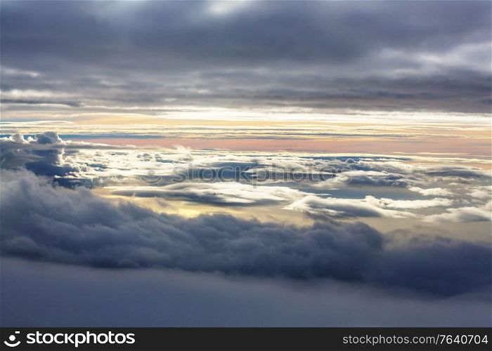 Beautiful view above clouds in mountains