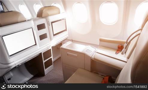 beautiful view from business class of aircraft