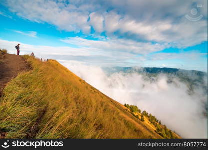 Beautiful view from the top of Batur volcano. Bali, Indonesia