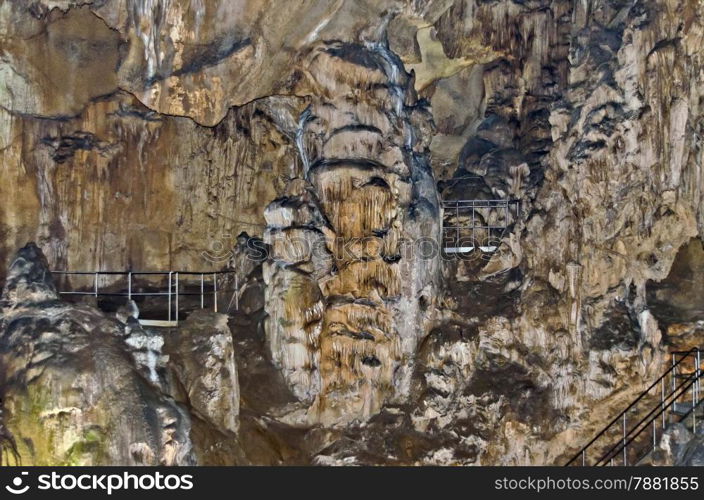 Beautiful view in Ledenika cave, near to Vratza town, Bulgaria