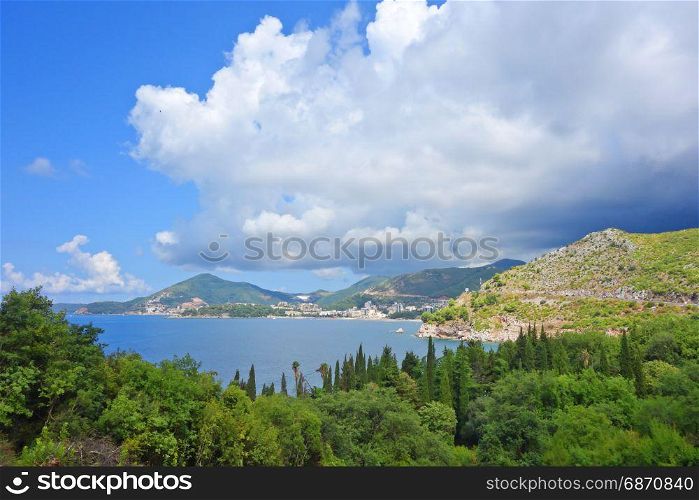 beautiful view of Budva riviera, Montenegro