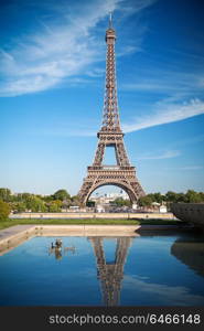 Beautiful view of famous Eiffel Tower in Paris, France