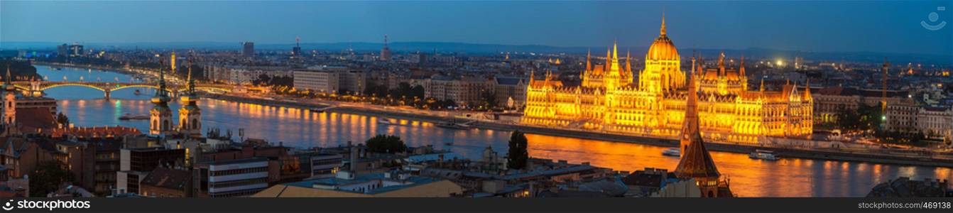 Beautiful view of famous landmarks in Budapest at sunset
