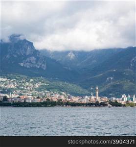 Beautiful view of Lecco on Como lake in Italy
