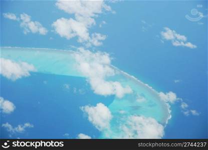 beautiful view of Maldives Island and gorgeous clouscape scene