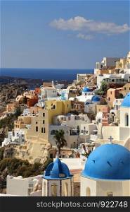 Beautiful view of Oia village on Santorini island, Greece