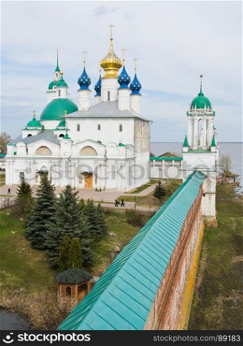 Beautiful view of Spasso-Yakovlevsky Monastery in Rostov Veliky, Russia