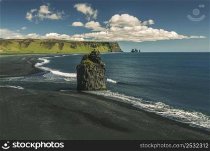 Beautiful view of Su?urland beach in Iceland