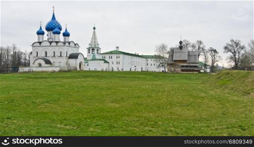 Beautiful view of Suzdal Kremlin in Suzdal, Russia