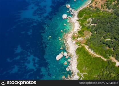 beautiful view of the beach and the sea. aerial photography 