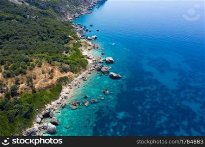 beautiful view of the beach and the sea. aerial photography 