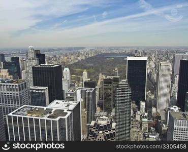 beautiful view of the Central Park from the Rockefeller Center