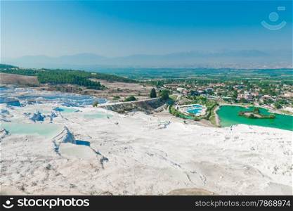 beautiful view of the city from the hill Pamukkale