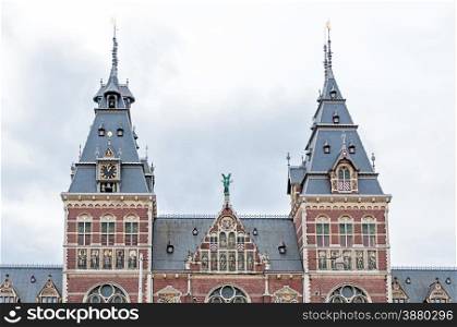 Beautiful view on the completely renovated National state museum in Amsterdam, the Netherlands.
