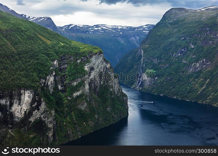 beautiful view to Geiranger fjord, Norway
