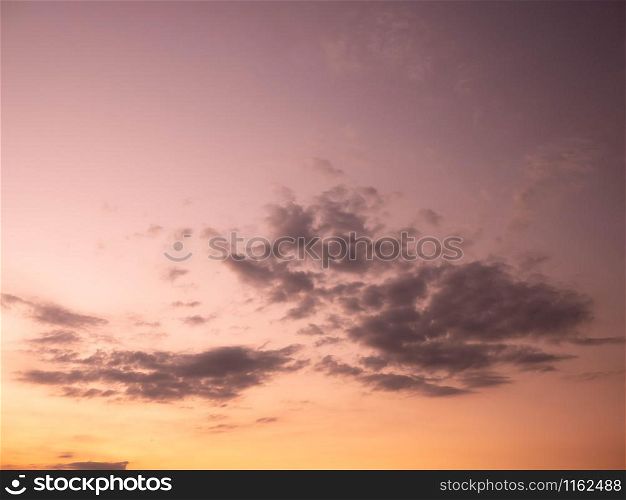 Beautiful views of the sunset sky with clouds. Nature abstract background.