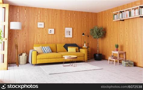 beautiful vintage interior. wooden walls concept