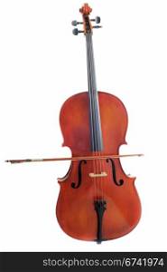 beautiful violoncello isolated on a white background