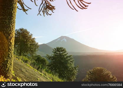 Beautiful volcanic landscapes in Chile, South America