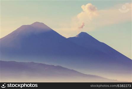 Beautiful volcanoes landscapes in Guatemala, Central America
