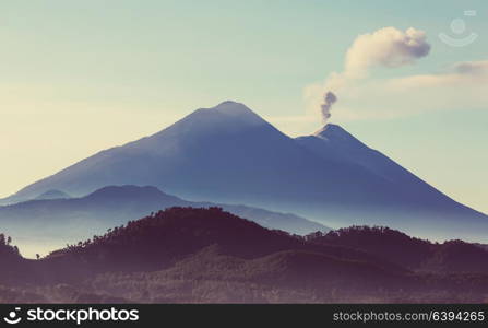 Beautiful volcanoes landscapes in Guatemala, Central America