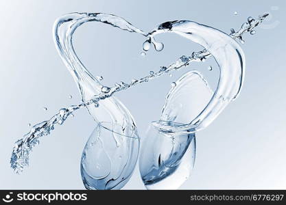 beautiful water splash as heart with arrow