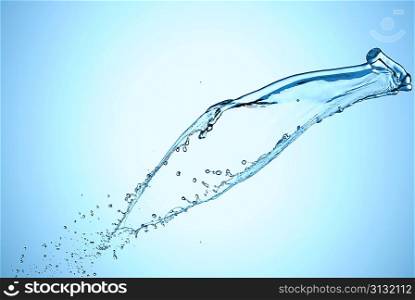 Beautiful water splash speed shot