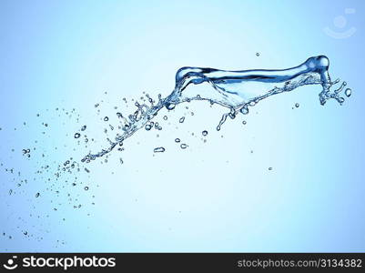 Beautiful water splash speed shot