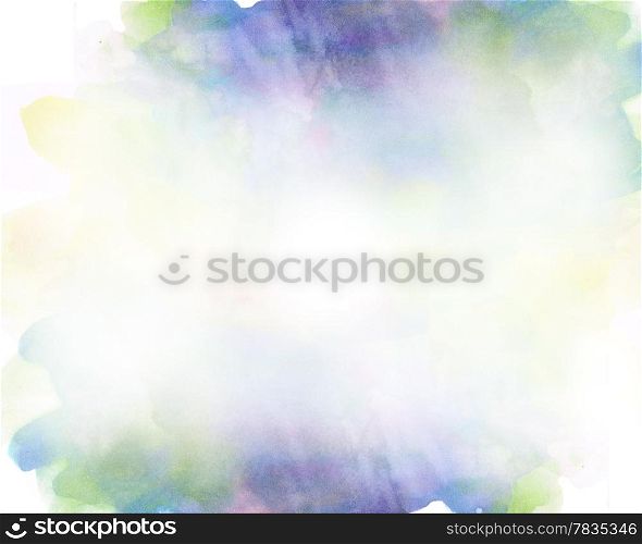 Beautiful watercolor background in soft blue, yellow and green- Great for textures and backgrounds for your projects!