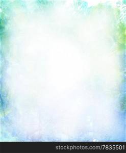 Beautiful watercolor background in soft green, blue and yellow Great for textures and backgrounds for your projects