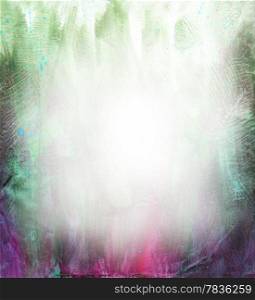 Beautiful watercolor background in soft green, purple and magenta Great for textures and backgrounds for your projects