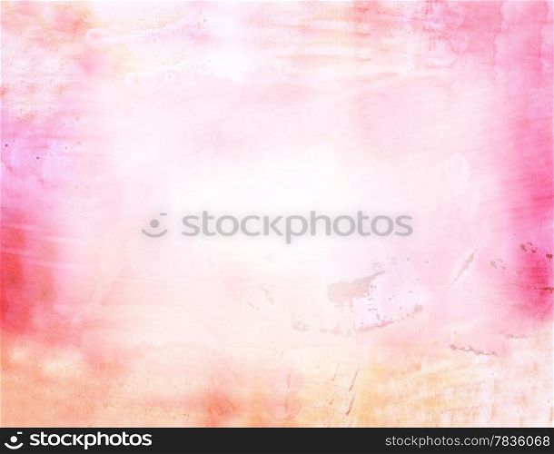Beautiful watercolor background in soft pink and orange Great for textures and backgrounds for your projects