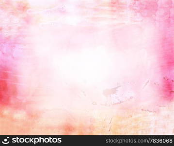 Beautiful watercolor background in soft pink and orange Great for textures and backgrounds for your projects