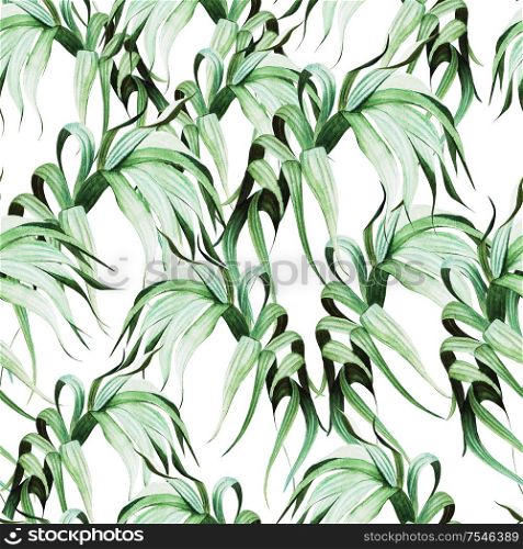 Beautiful watercolor seamless pattern with tropical leaves. Illustration. Beautiful watercolor seamless pattern with tropical leaves.
