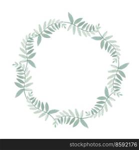 Beautiful watercolor wreath with branches of eucalyptus. Illustrations.. Beautiful watercolor wreath with branches of eucalyptus. 