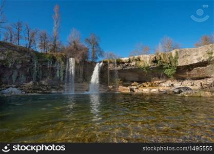 Beautiful waterfall in Pedrosa de Tobalina, Burgos, Castilla y Leon, Spain.