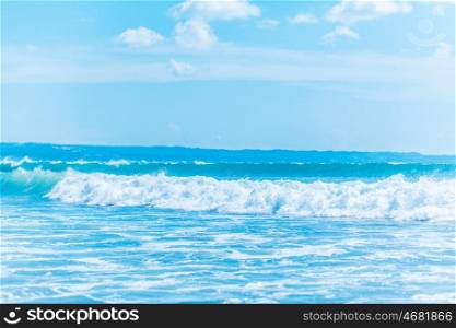 Beautiful waves of sea. Beautiful blue sea waves coming to beach