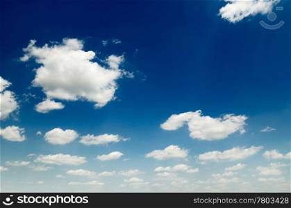 beautiful white clouds in the blue sky