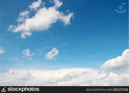 beautiful white clouds in the blue sky