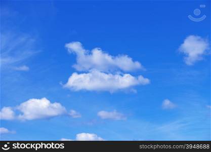 Beautiful white clouds on blue sky background. Clouds and sky