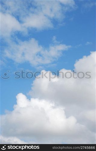 beautiful white cumulus clouds on blue sky